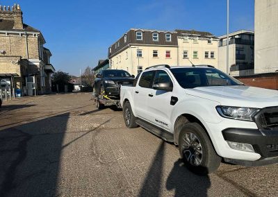 Audi 4x4 on car trailer